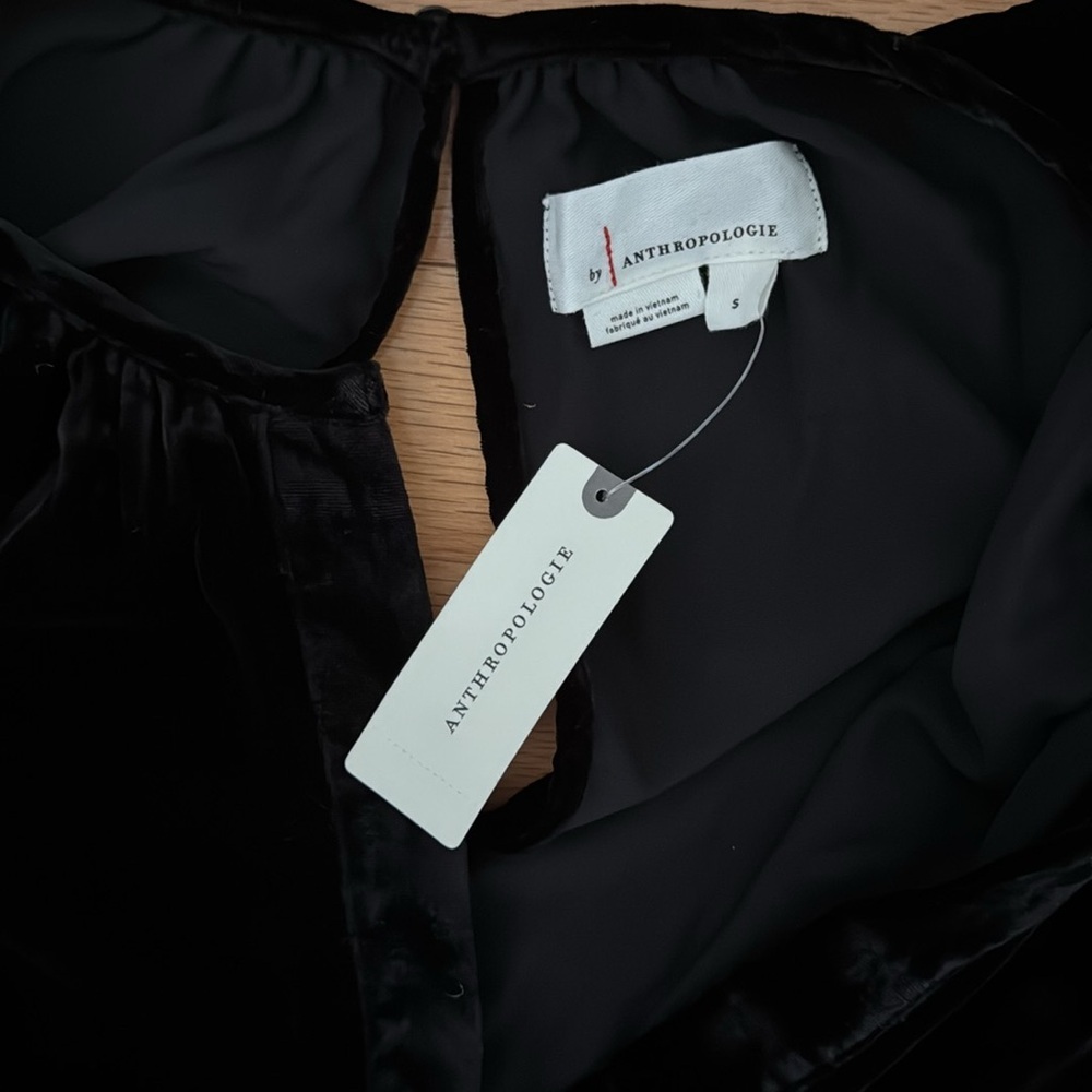 Anthropologie | Black Velvet Jumpsuit | size S | NWT - Picture 3 of 6